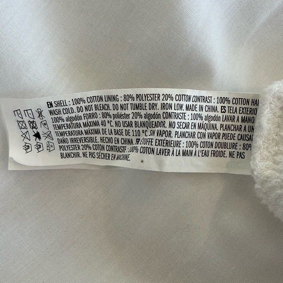 English Factory Mixed Media Ruffle Sleeve White Dress Size Large - Picture 15 of 16